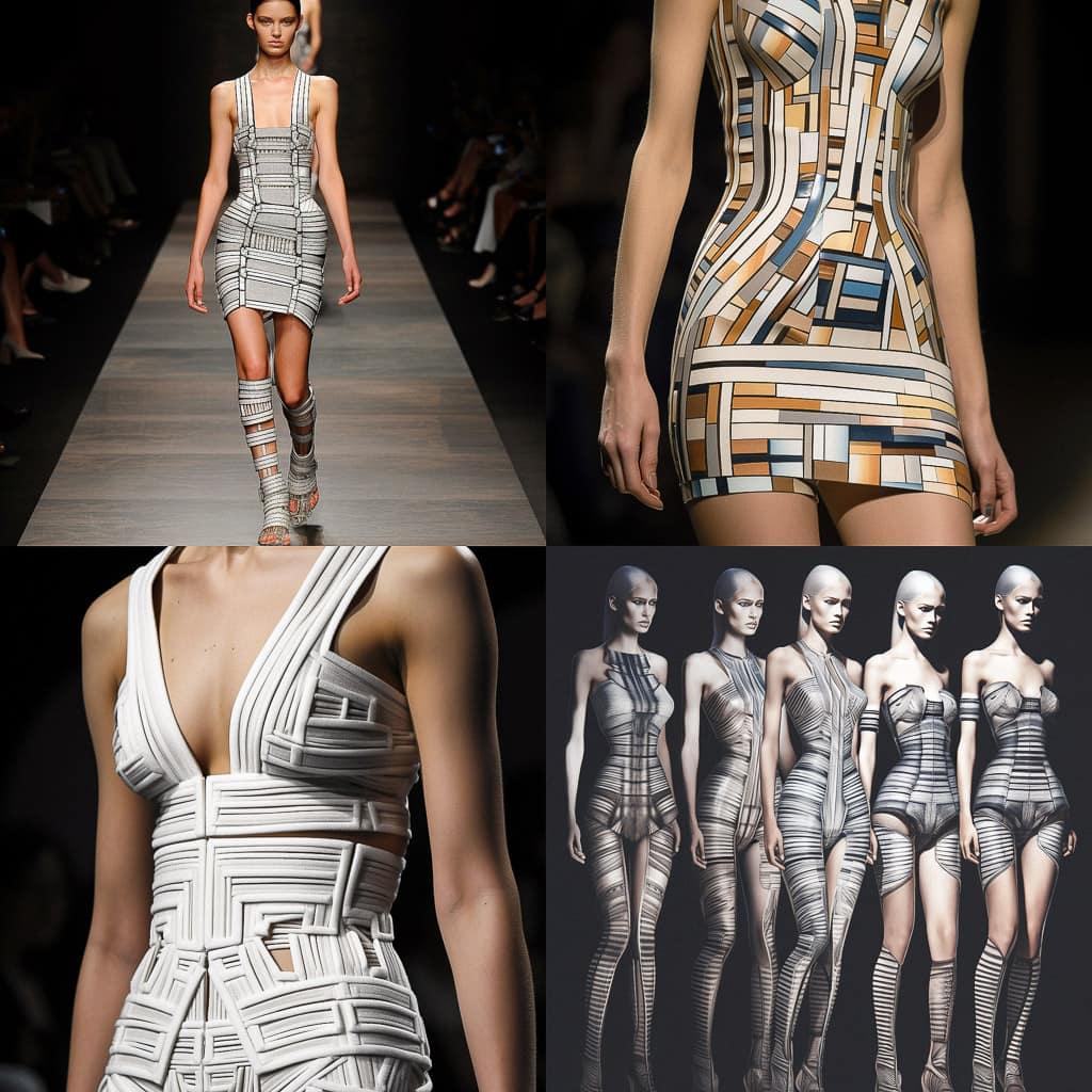 Herve Leger style, Midjourney V5, render 1 of 4