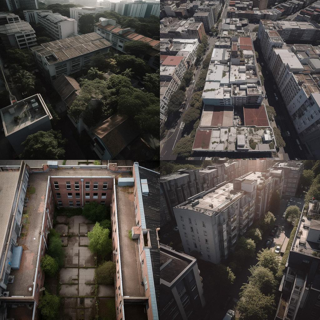 High angle style, Midjourney V5, render 1 of 4