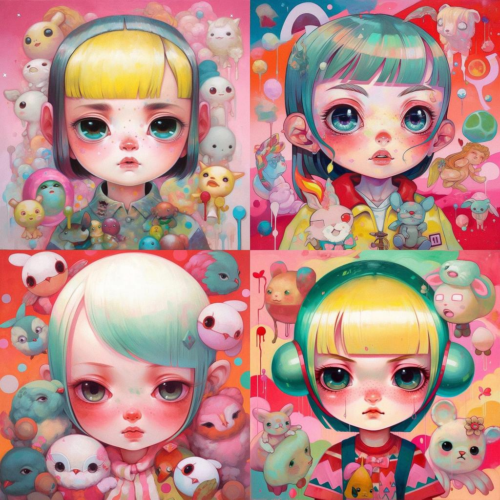 Hikari Shimoda style, Midjourney V5, render 1 of 4