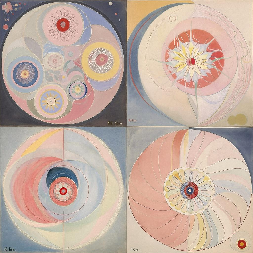 Hilma af Klint style, Midjourney V5, render 1 of 4