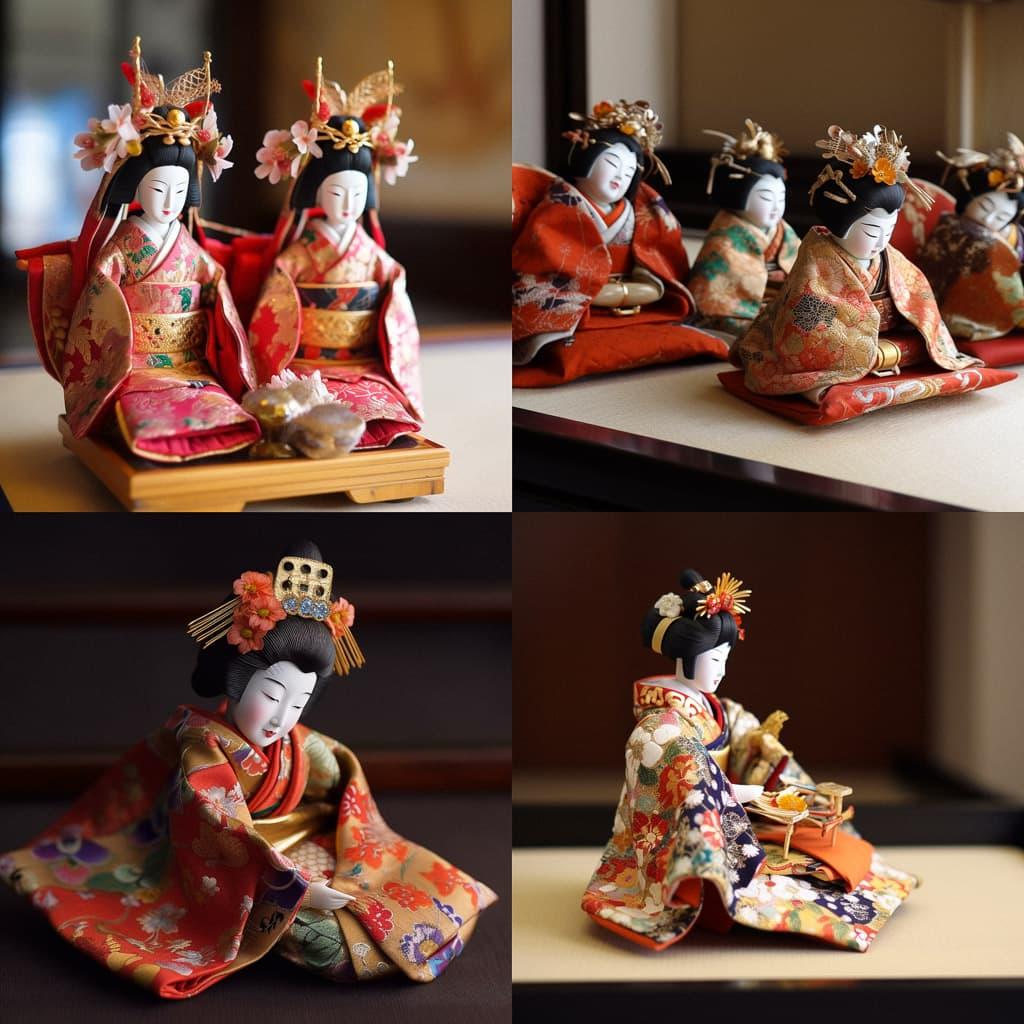 Hina doll style, Midjourney V5, render 1 of 4