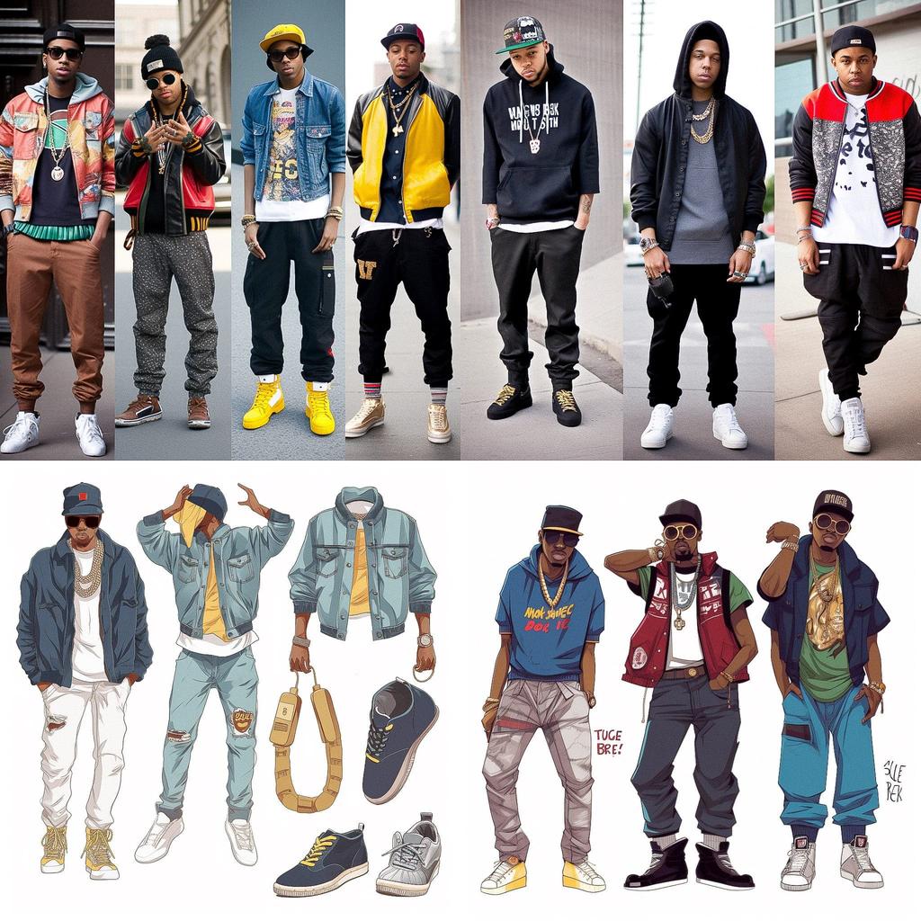Hip Hop fashion style, Midjourney V5, render 1 of 4