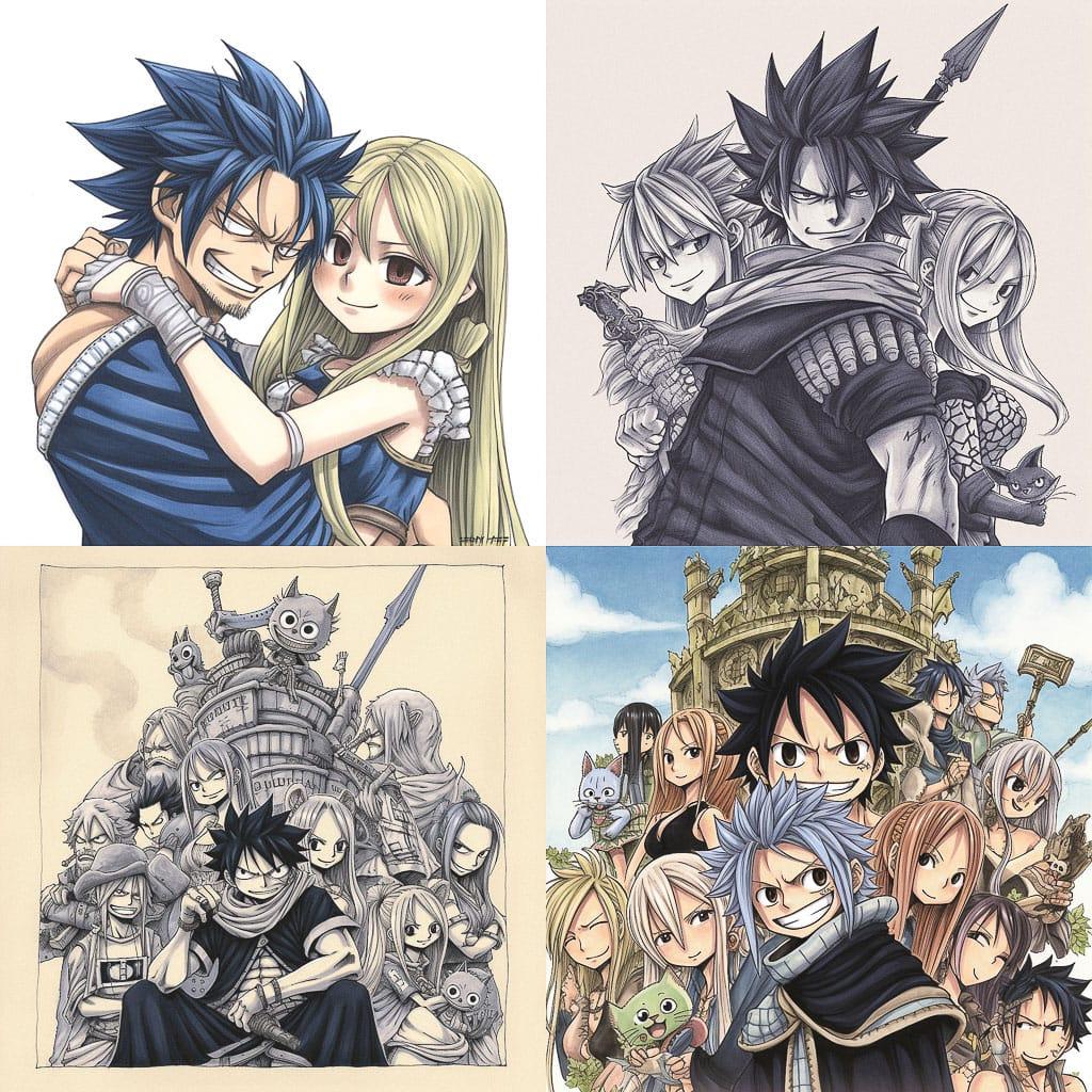 Hiro Mashima style, Midjourney V5, render 1 of 4