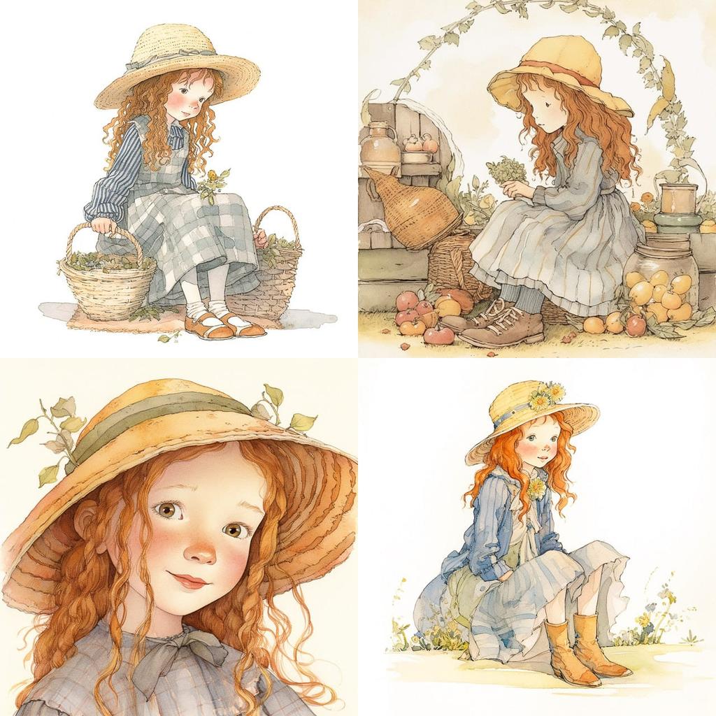 Holly Hobbie style, Midjourney V5, render 1 of 4