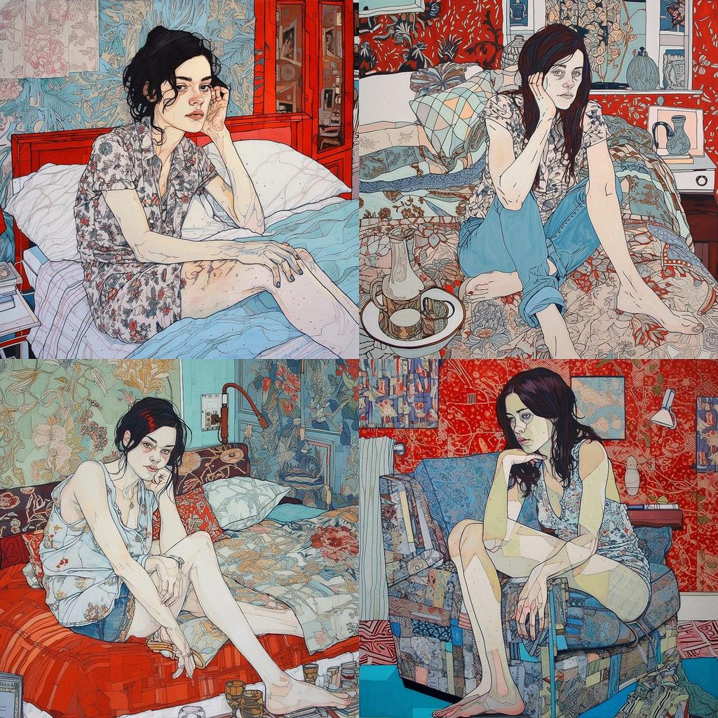 Hope Gangloff style, Midjourney V5, render 1 of 4