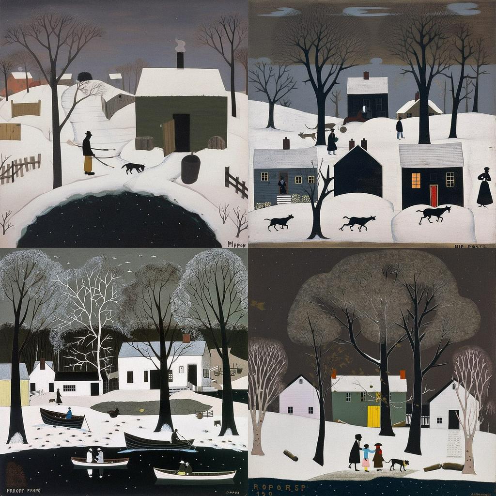 Horace Pippin style, Midjourney V5, render 1 of 4