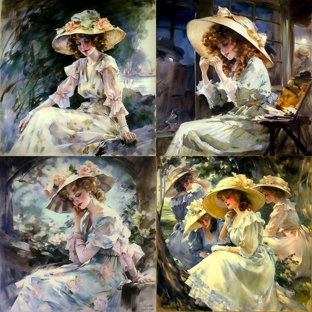 Howard Chandler Christy style, Midjourney V5, render 1 of 4