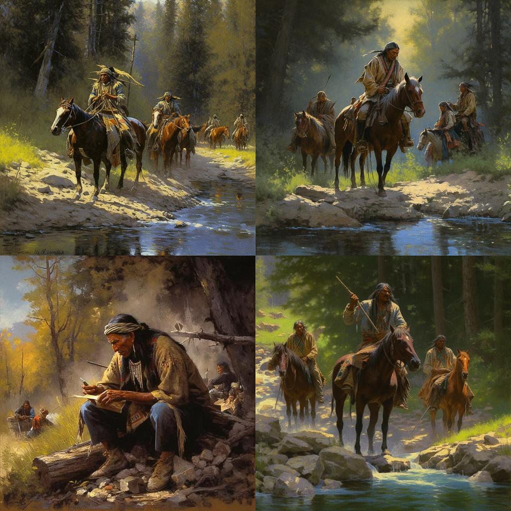 Howard Terpning style, Midjourney V5, render 1 of 4