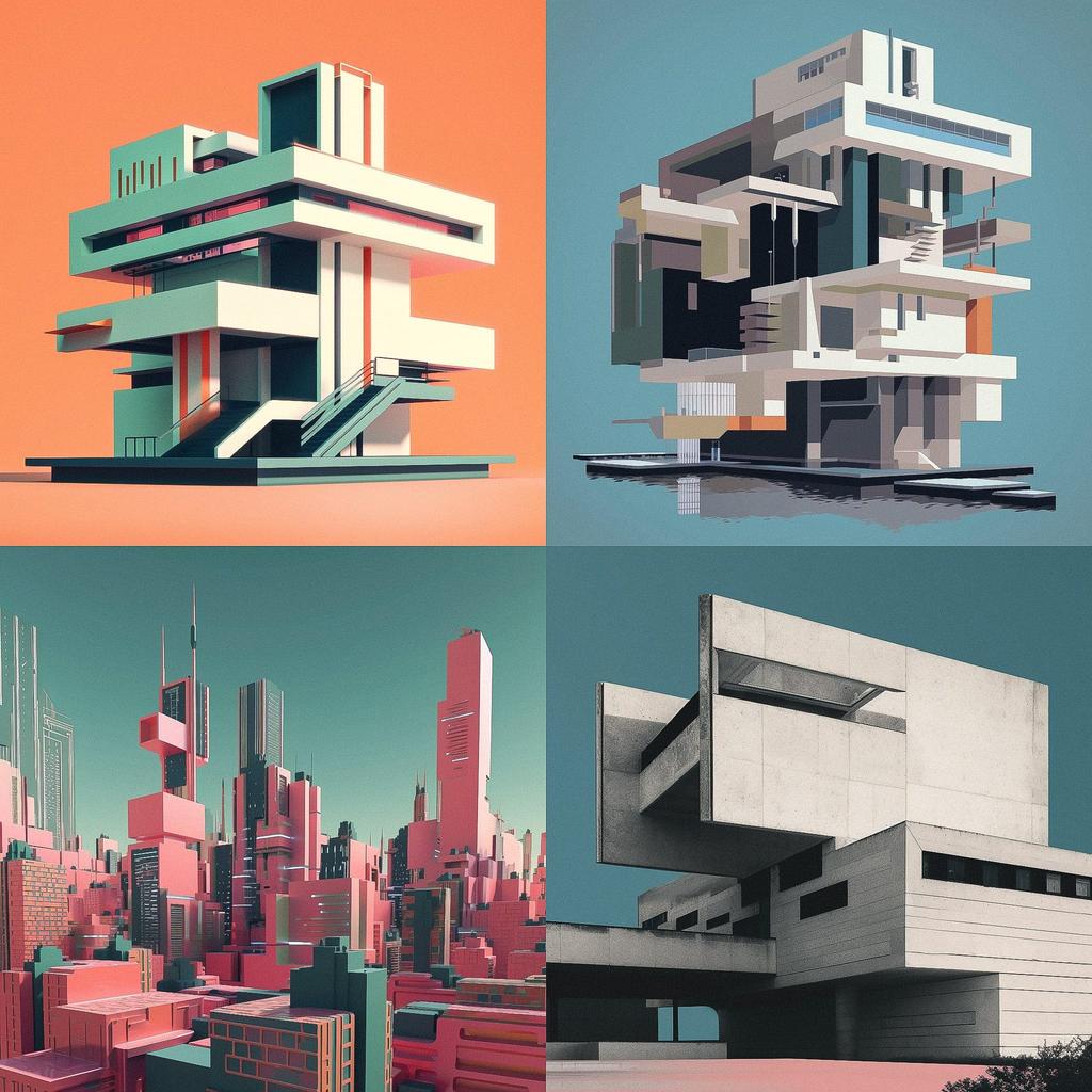 Hypermodernism style, Midjourney V5, render 1 of 4