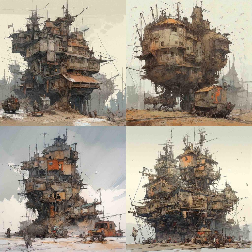 Ian McQue style, Midjourney V5, render 1 of 4