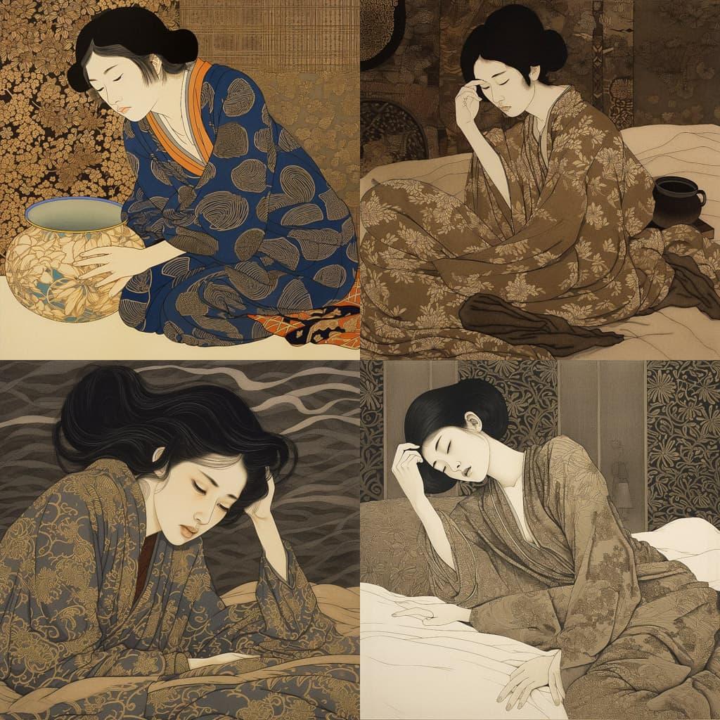 Ikenaga Yasunari style, Midjourney V5, render 1 of 4
