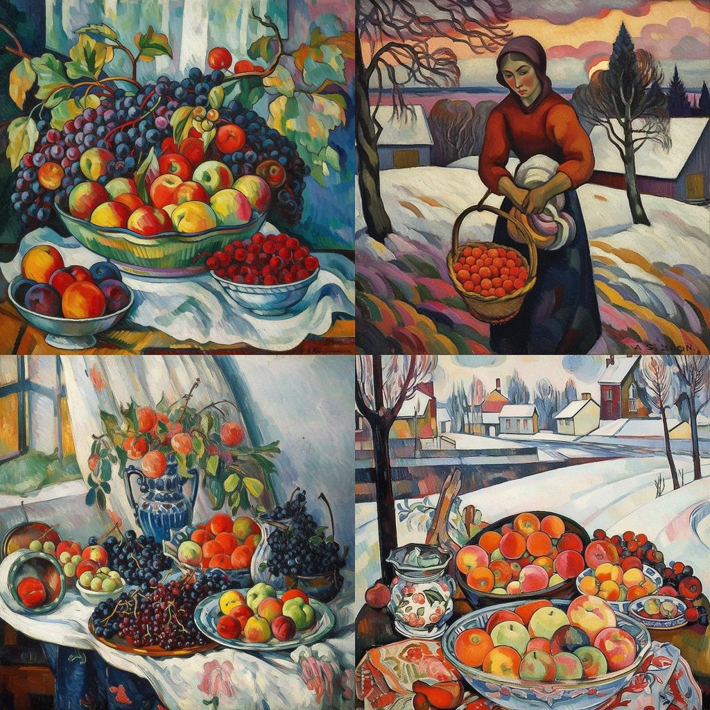 Ilya Mashkov style, Midjourney V5, render 1 of 4