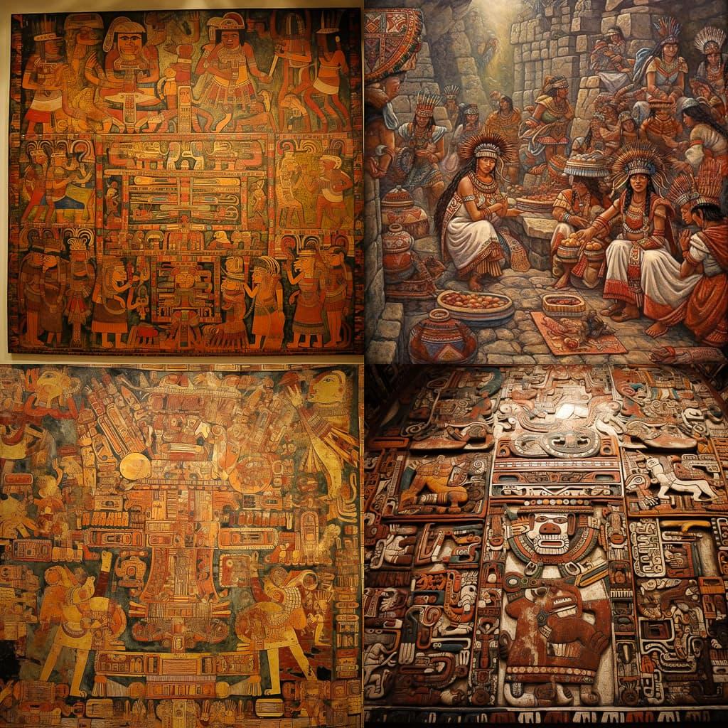 Inca art style, Midjourney V5, render 1 of 4