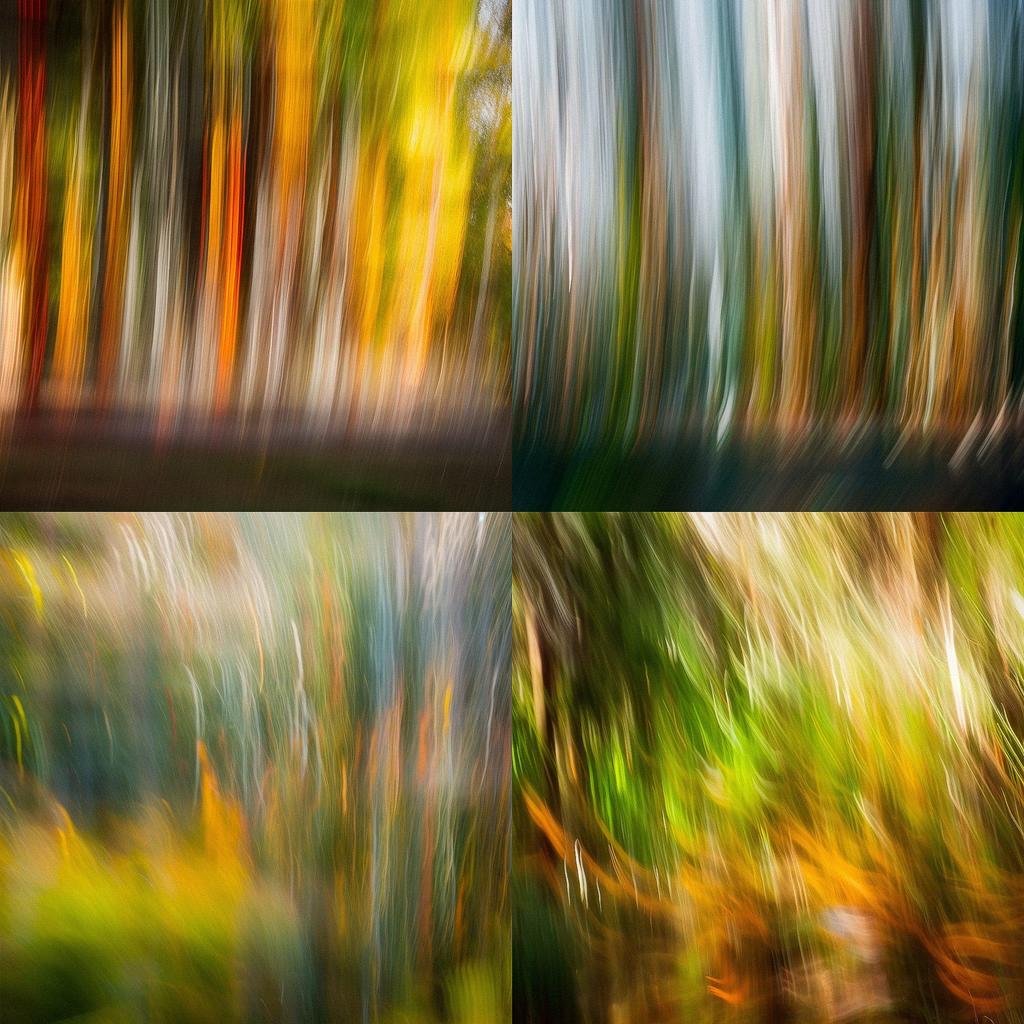 Intentional camera movement style, Midjourney V5, render 1 of 4