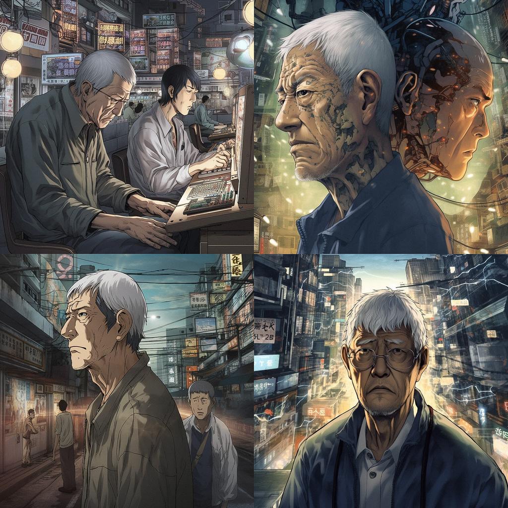 Inuyashiki style, Midjourney V5, render 1 of 4