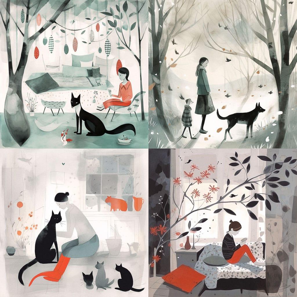 Isabelle Arsenault style, Midjourney V5, render 1 of 4