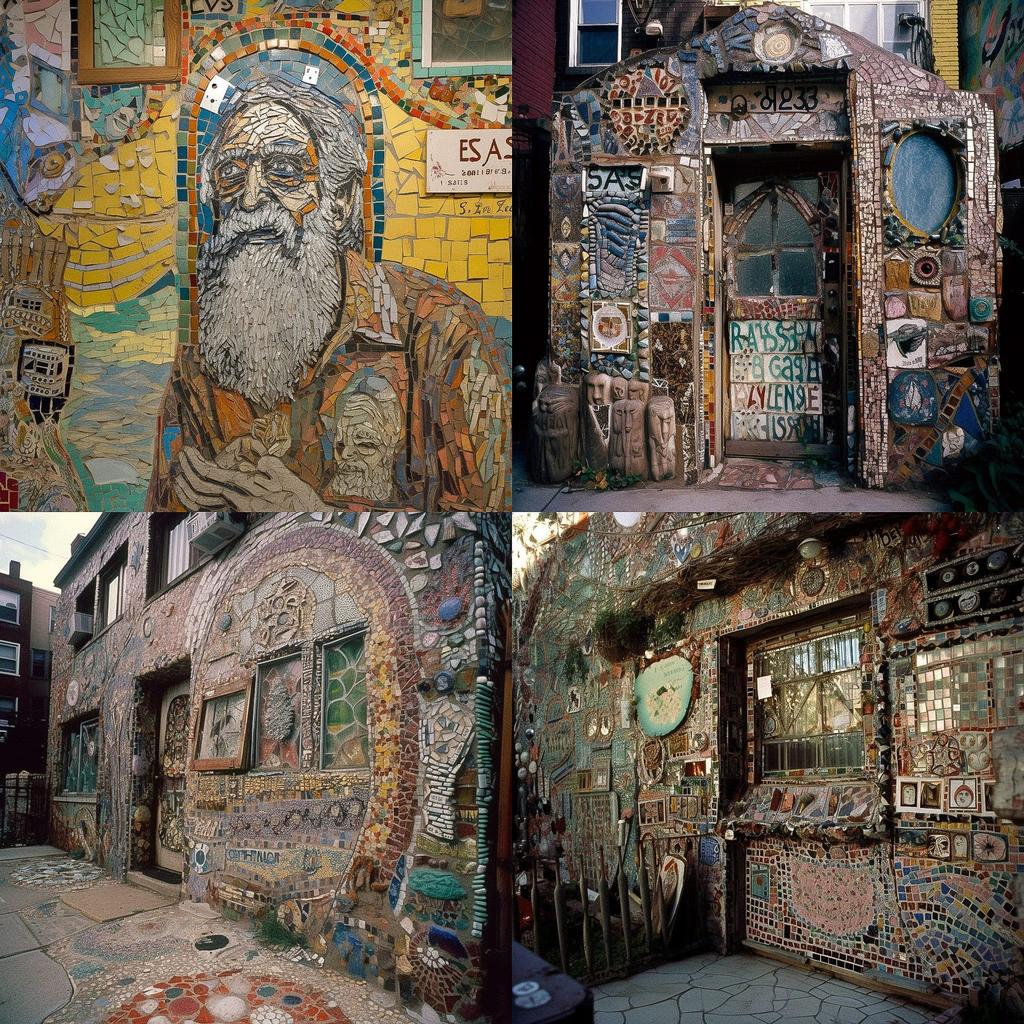 Isaiah Zagar style, Midjourney V5, render 1 of 4