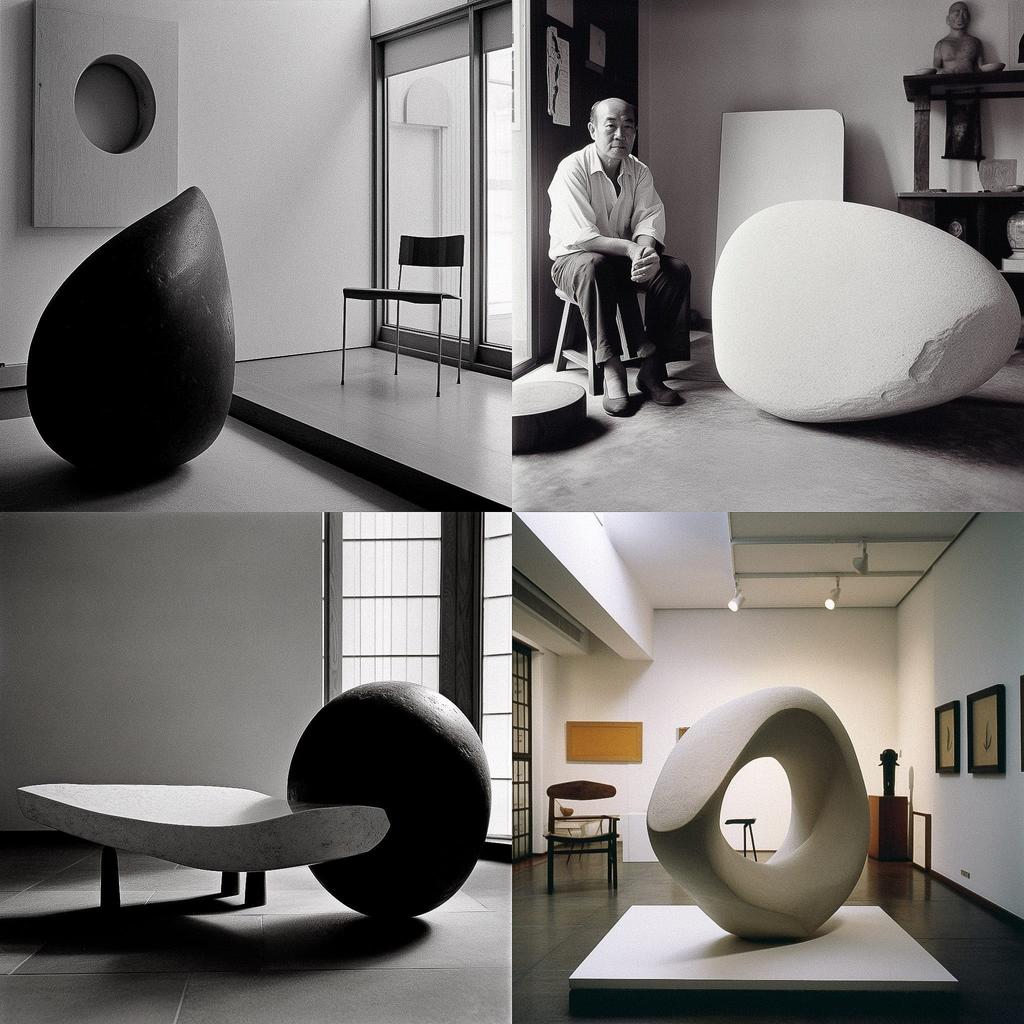 Isamu Noguchi style, Midjourney V5, render 1 of 4