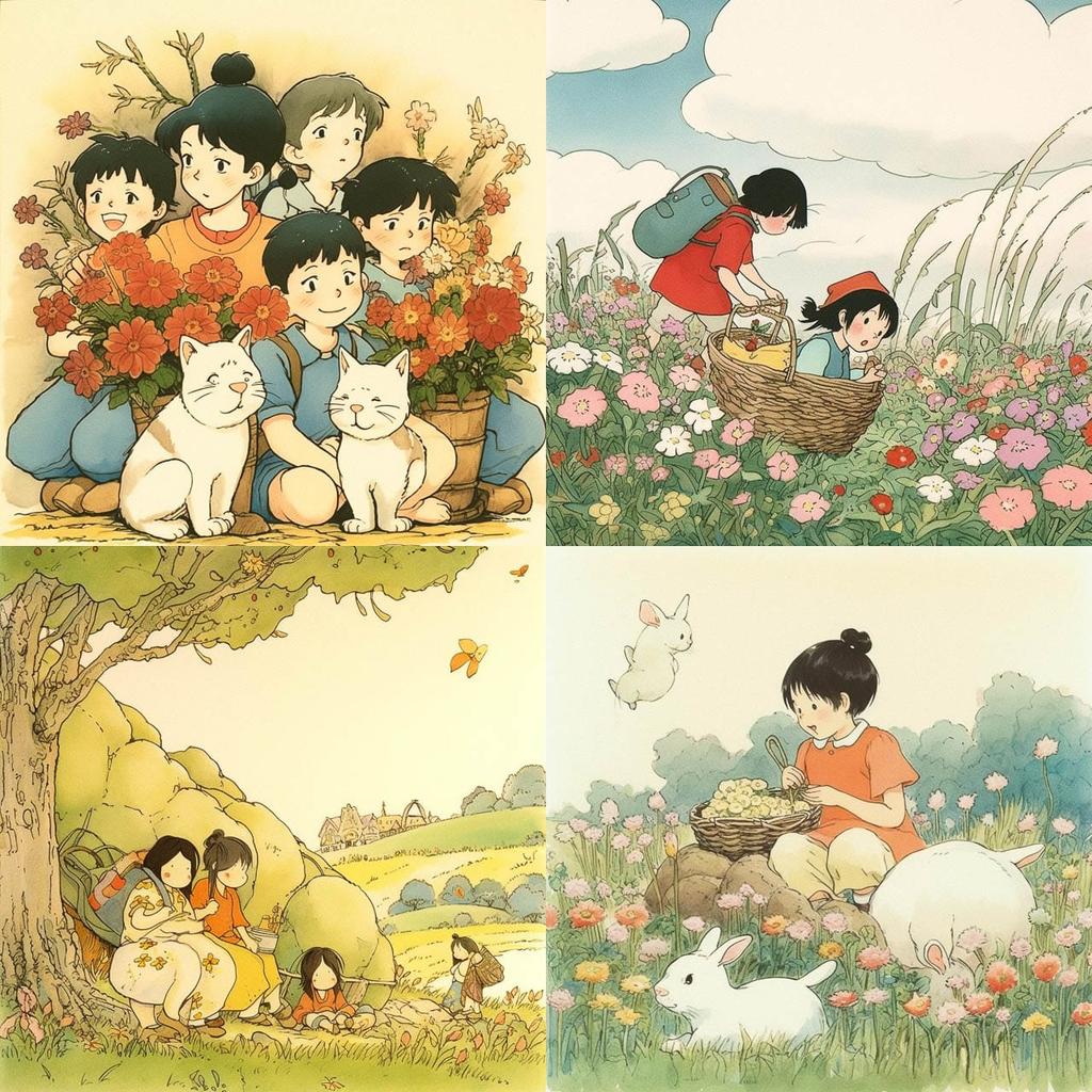 Isao Takahata style, Midjourney V5, render 1 of 4