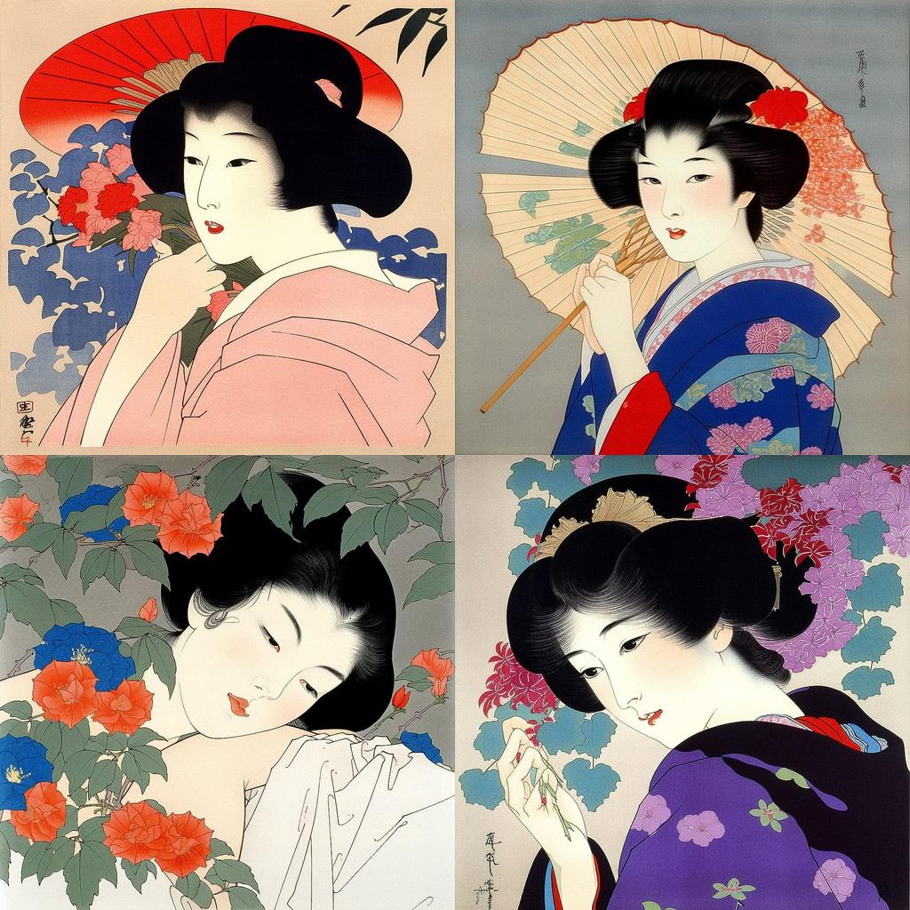 Ito Shinsui style, Midjourney V5, render 1 of 4