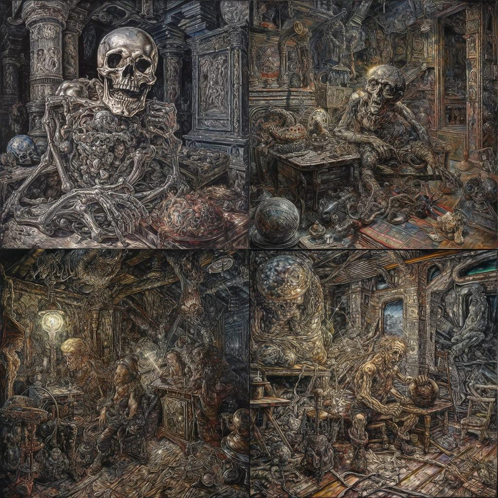Ivan Albright style, Midjourney V5, render 1 of 4