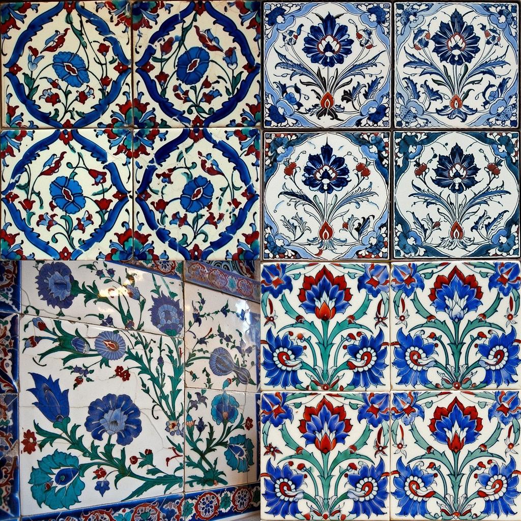 Iznik tiles style, Midjourney V5, render 1 of 4