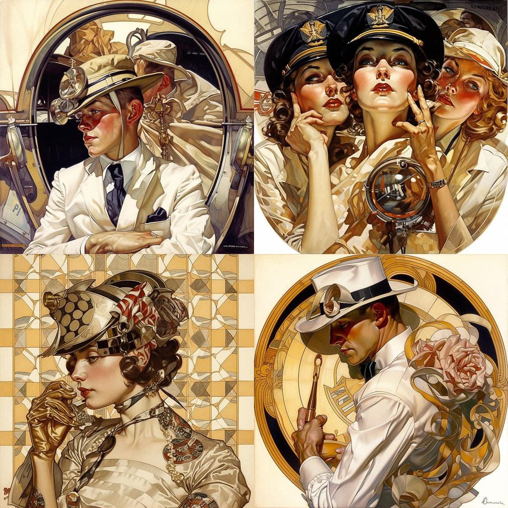 J. C. Leyendecker style, Midjourney V5, render 1 of 4