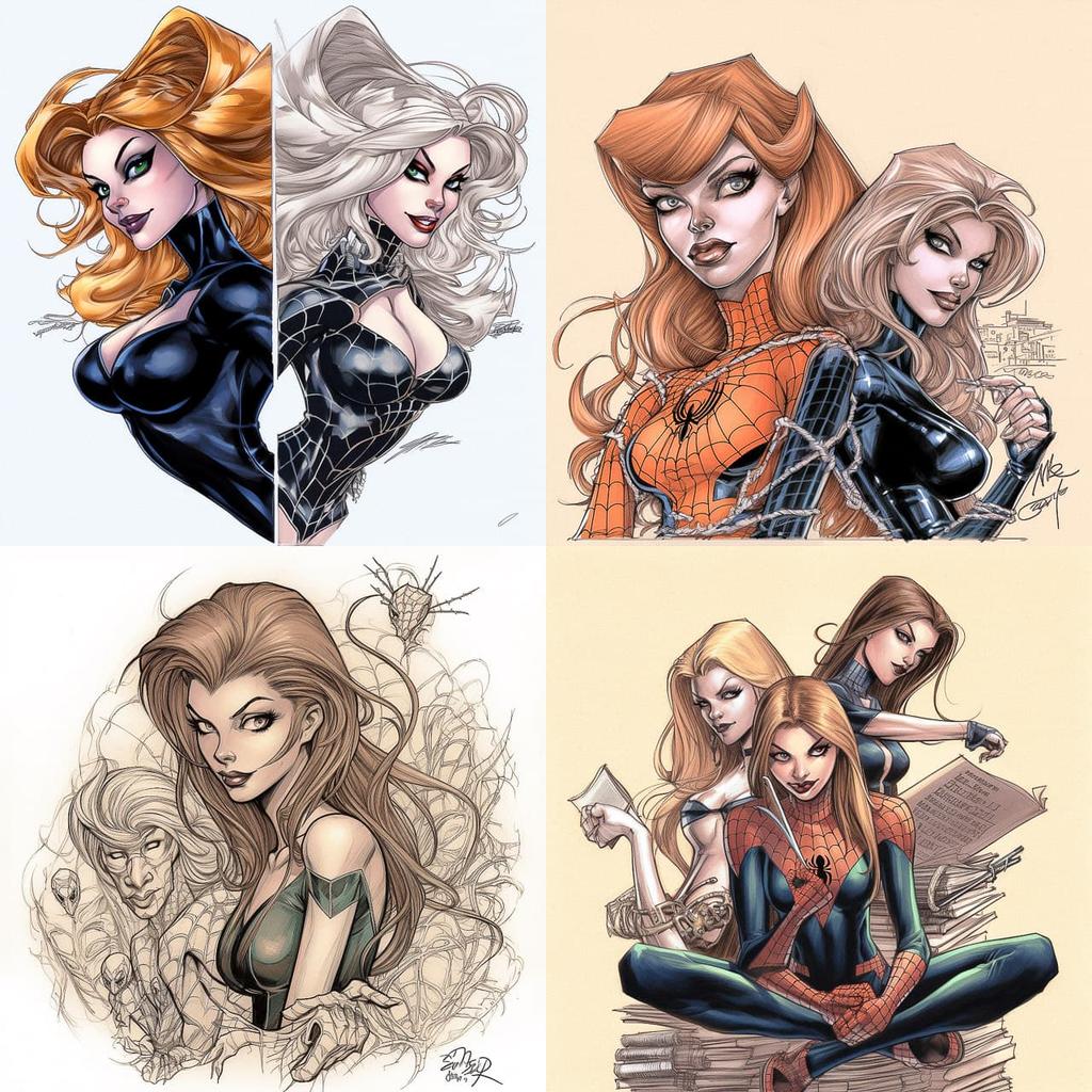 J. Scott Campbell style, Midjourney V5, render 1 of 4