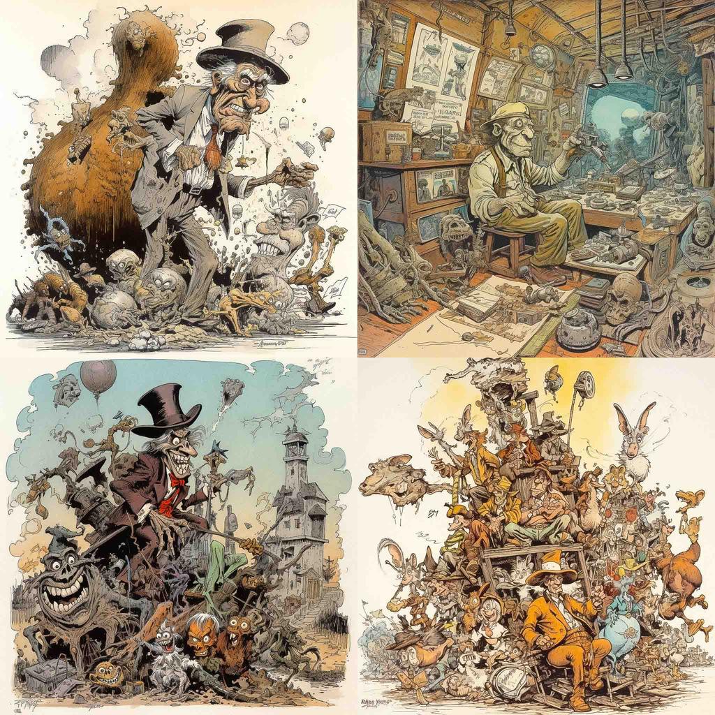 Jack Davis style, Midjourney V5, render 1 of 4