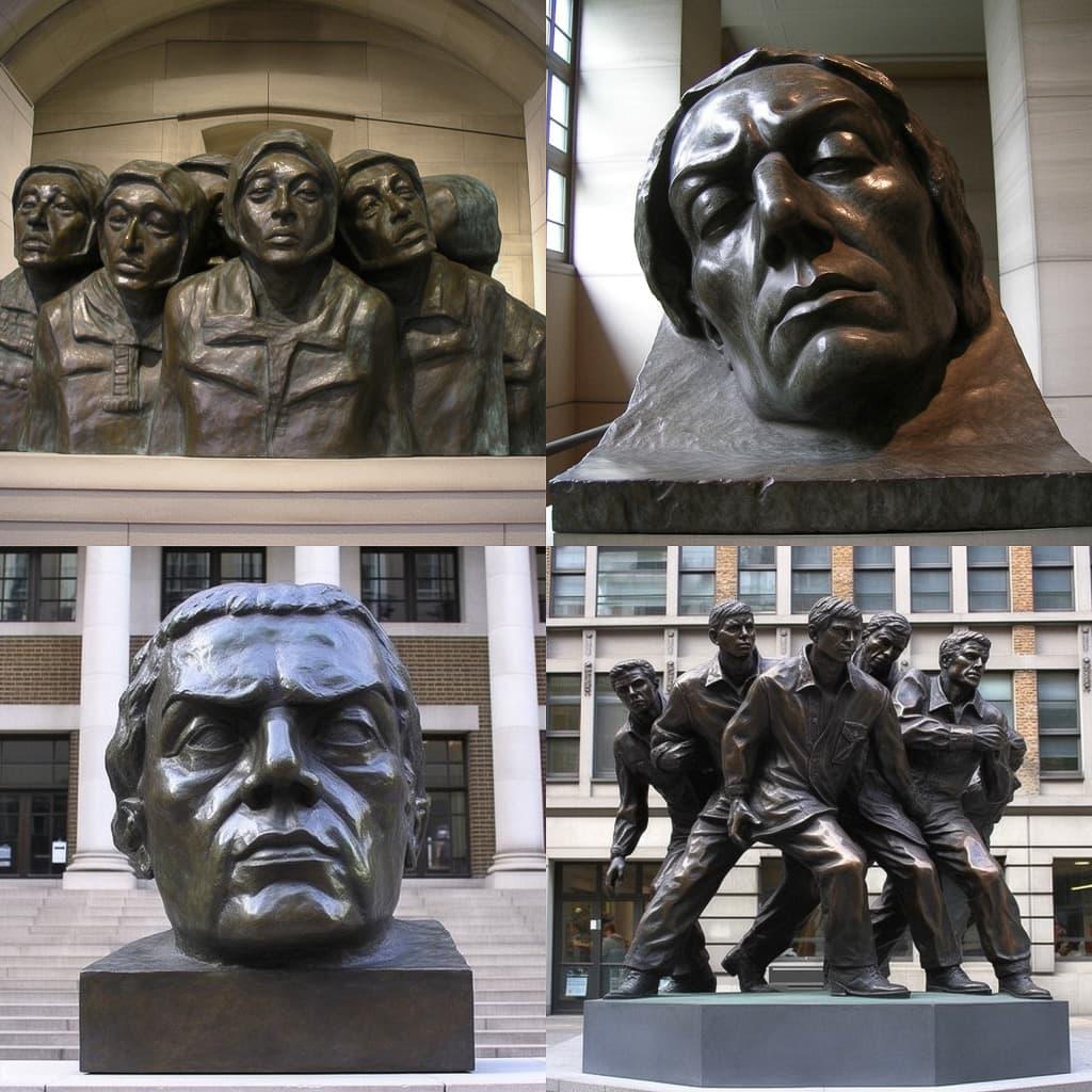 Jacob Epstein style, Midjourney V5, render 1 of 4