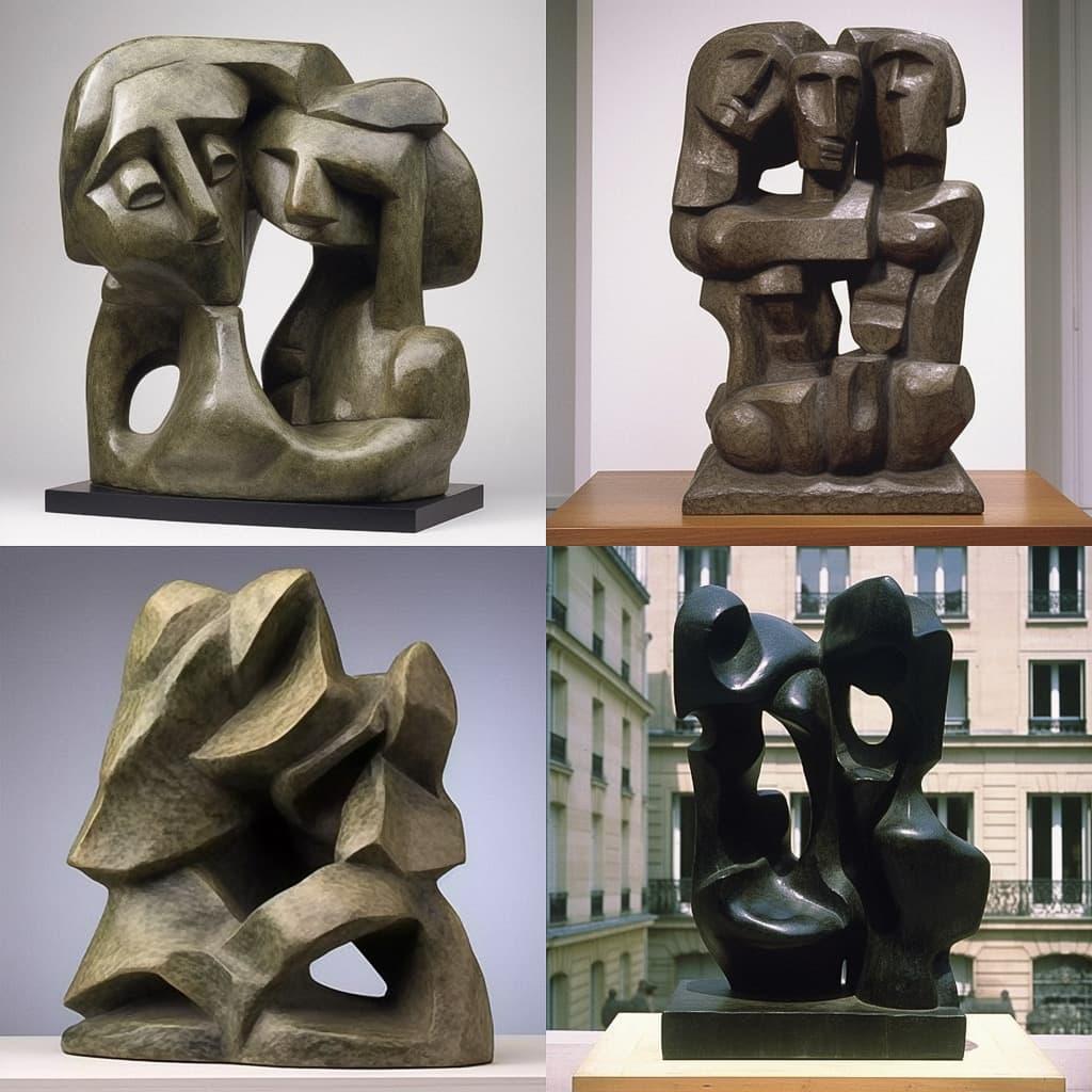 Jacques Lipchitz style, Midjourney V5, render 1 of 4