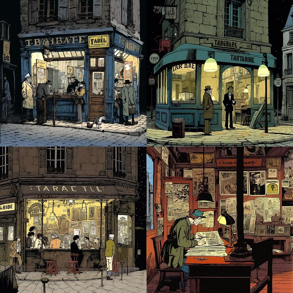 Jacques Tardi style, Midjourney V5, render 1 of 4
