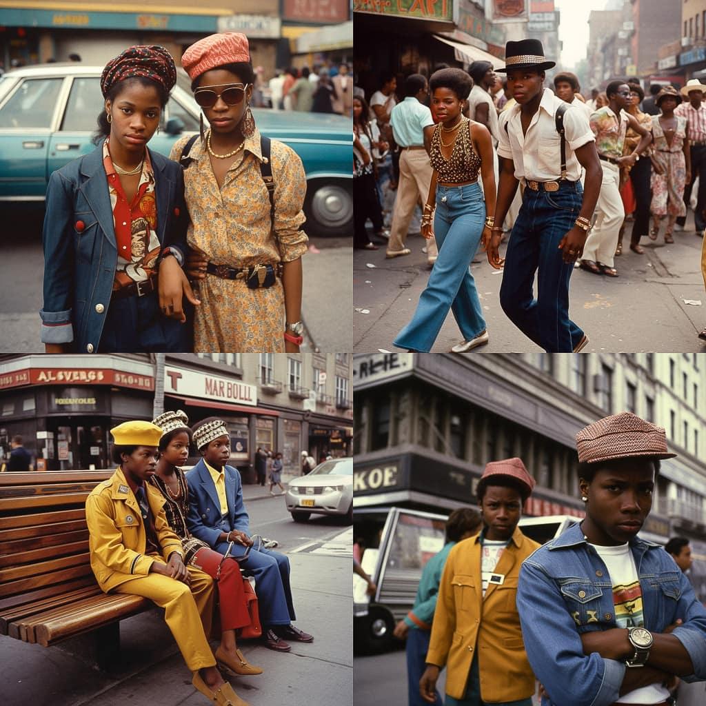 Jamel Shabazz style, Midjourney V5, render 1 of 4