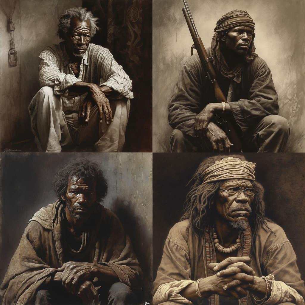 James Bama style, Midjourney V5, render 1 of 4