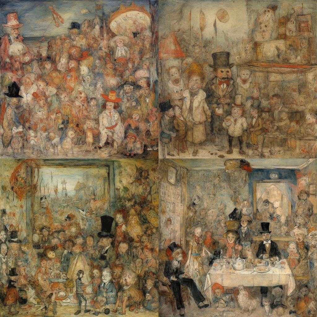 James Ensor style, Midjourney V5, render 1 of 4