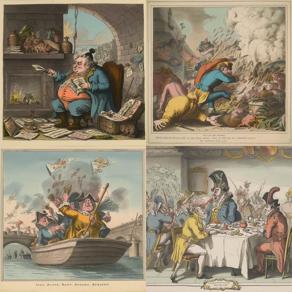 James Gillray style, Midjourney V5, render 1 of 4