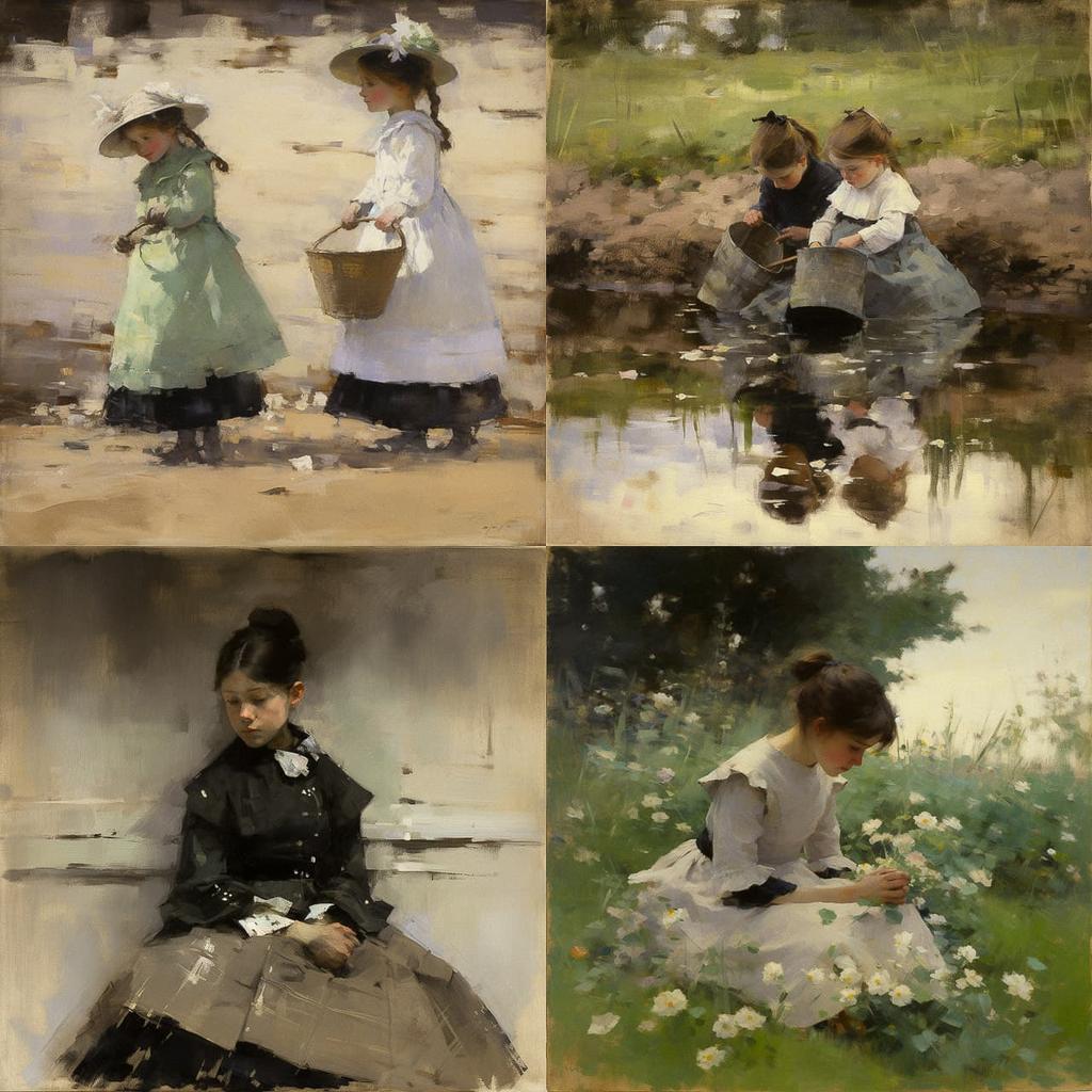 James Guthrie style, Midjourney V5, render 1 of 4