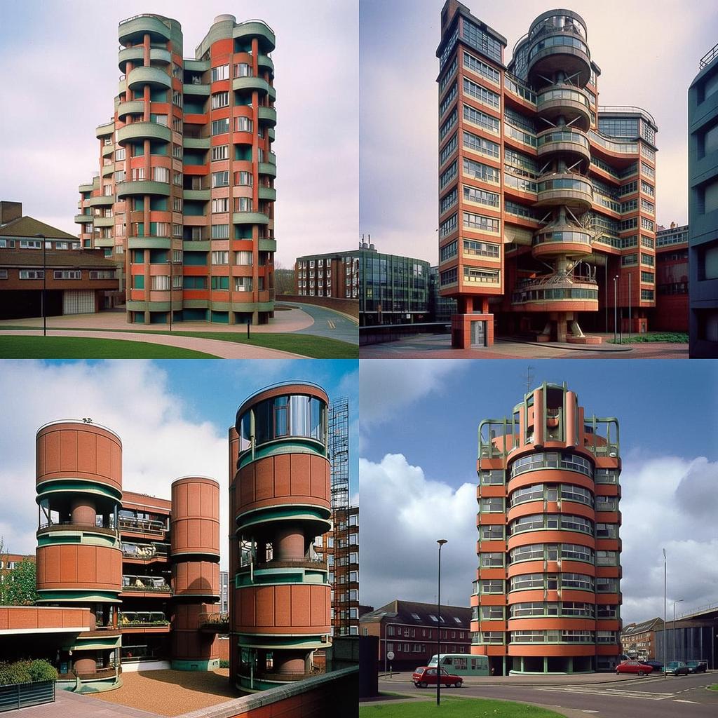 James Stirling style, Midjourney V5, render 1 of 4