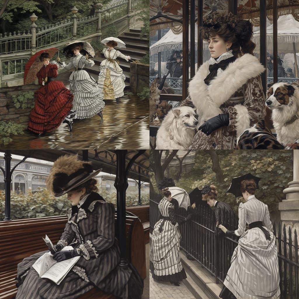 James Tissot style, Midjourney V5, render 1 of 4