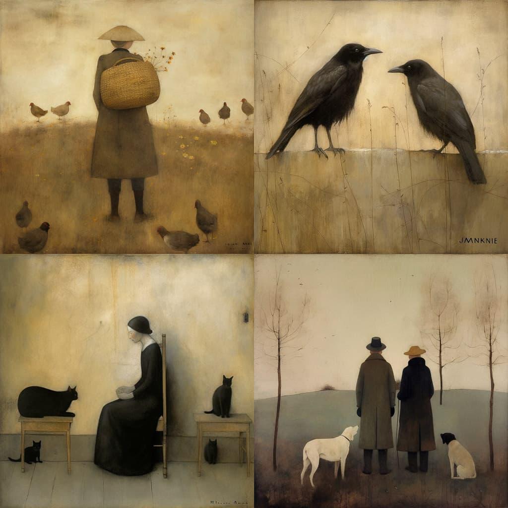 Jan Mankes style, Midjourney V5, render 1 of 4