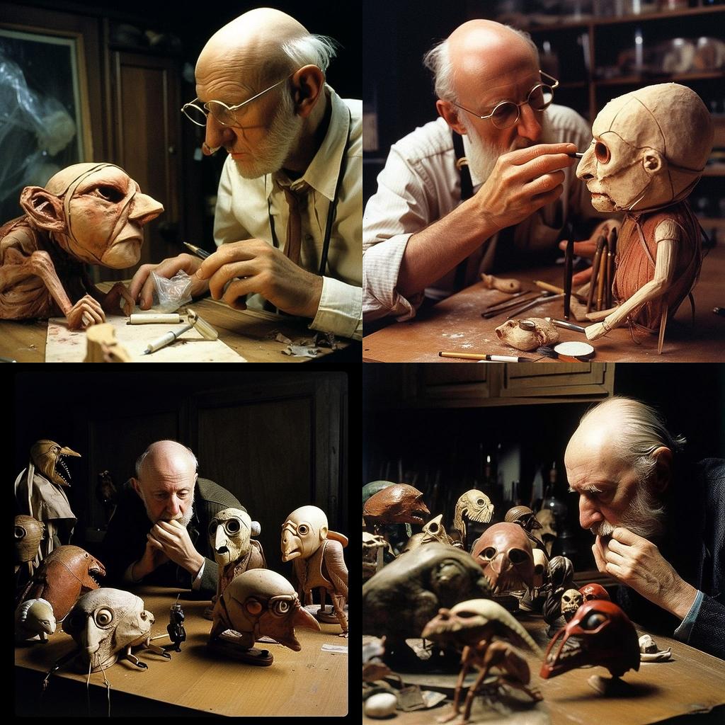 Jan Svankmajer style, Midjourney V5, render 1 of 4