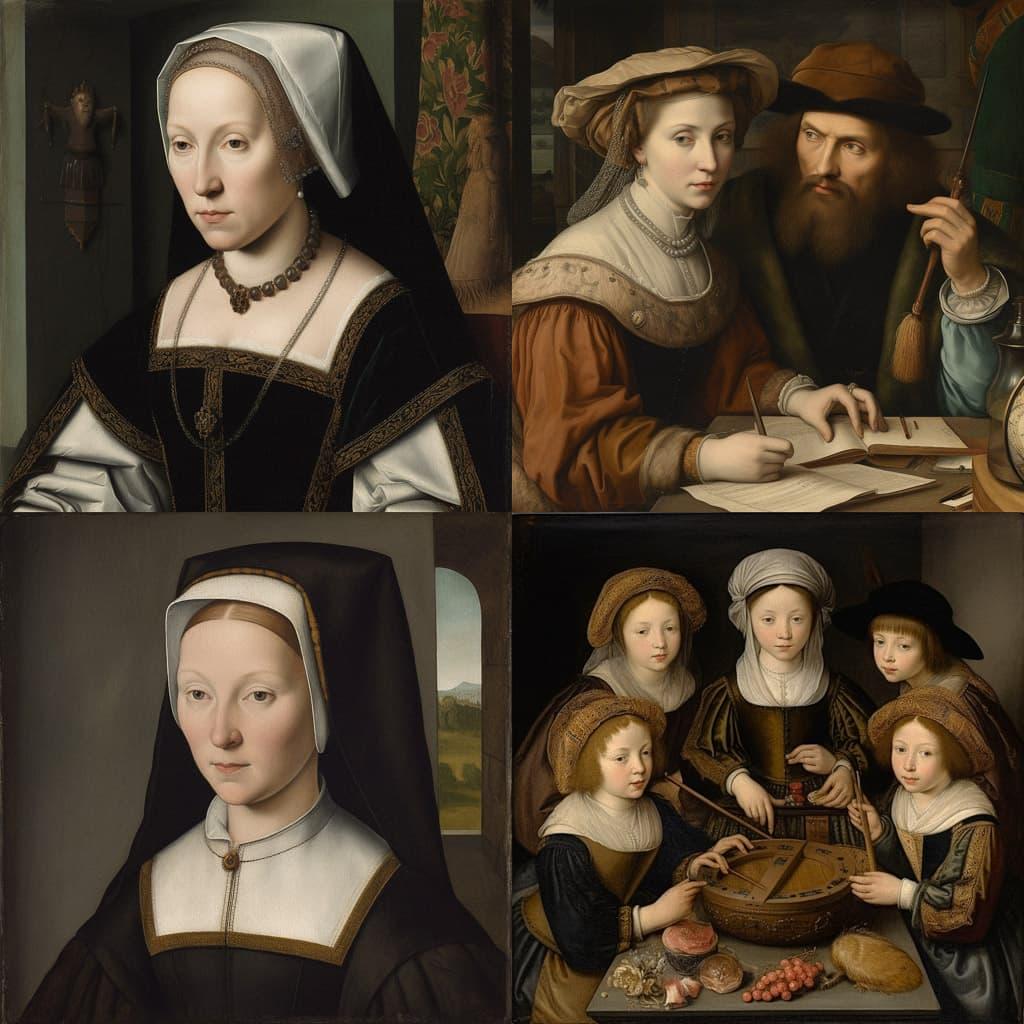 Jan van Scorel style, Midjourney V5, render 1 of 4