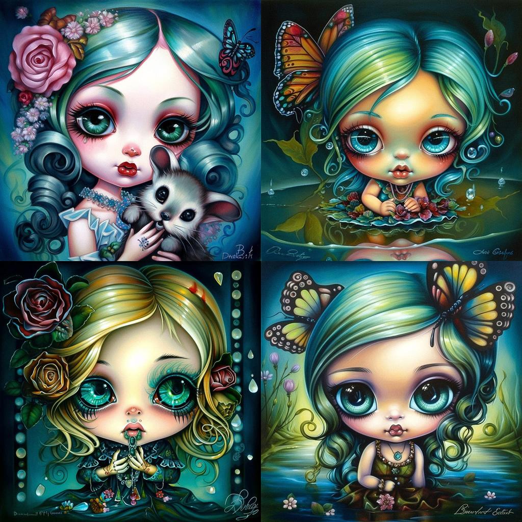 Jasmine Becket-Griffith style, Midjourney V5, render 1 of 4