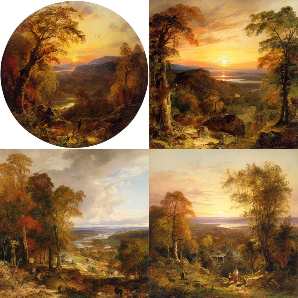 Jasper Francis Cropsey style, Midjourney V5, render 1 of 4