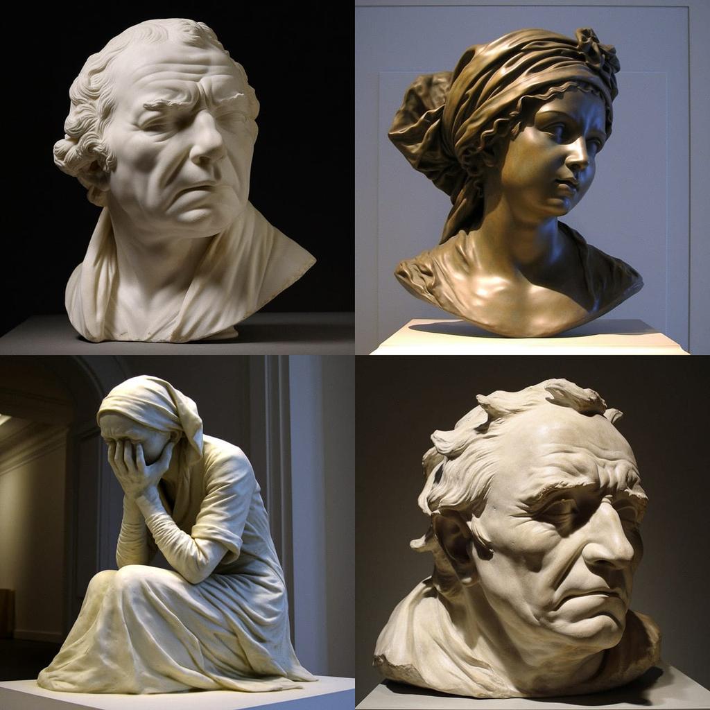 Jean-Antoine Houdon style, Midjourney V5, render 1 of 4