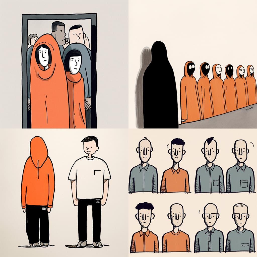 Jean Jullien style, Midjourney V5, render 1 of 4