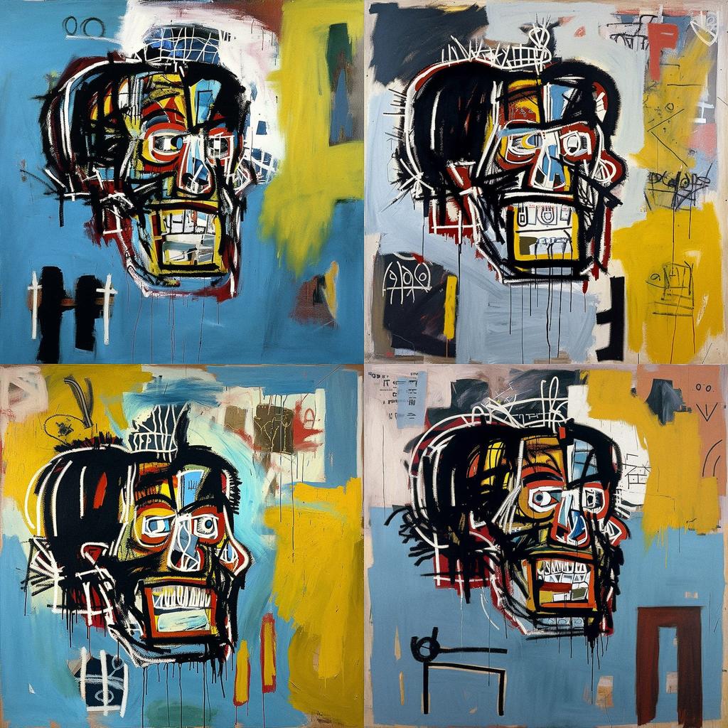 Jean-Michel Basquiat style, Midjourney V5, render 1 of 4
