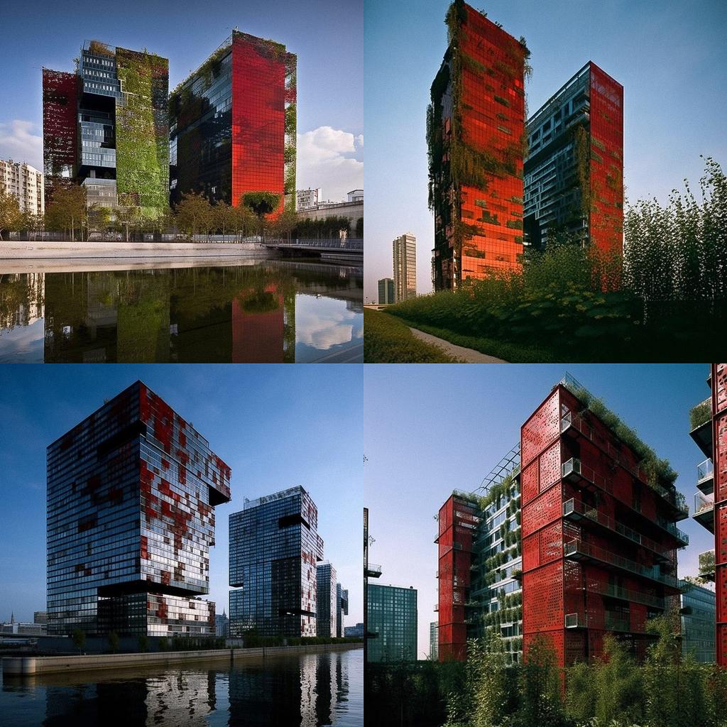 Jean Nouvel style, Midjourney V5, render 1 of 4