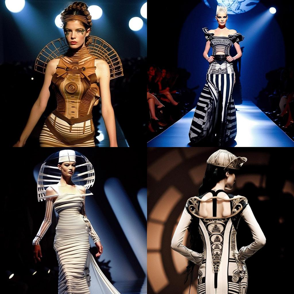 Jean Paul Gaultier style, Midjourney V5, render 1 of 4