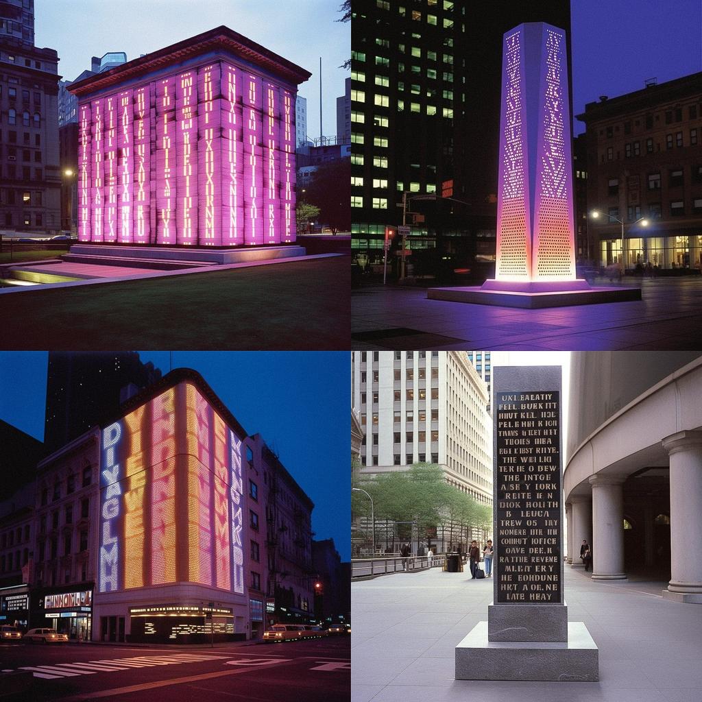 Jenny Holzer style, Midjourney V5, render 1 of 4
